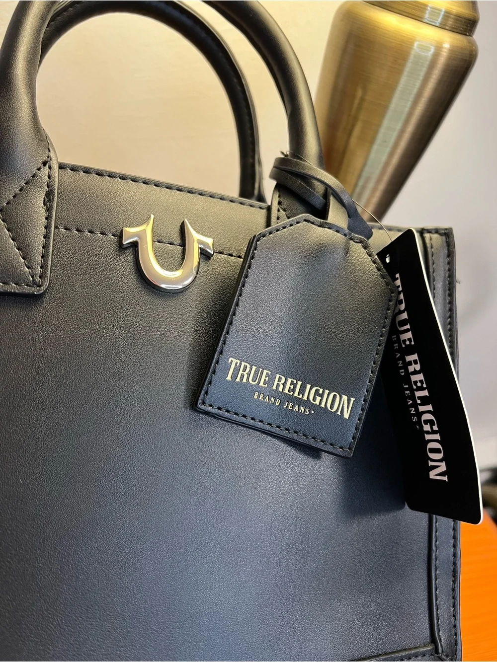 True Religion Black Satchel Crossbody Handbag